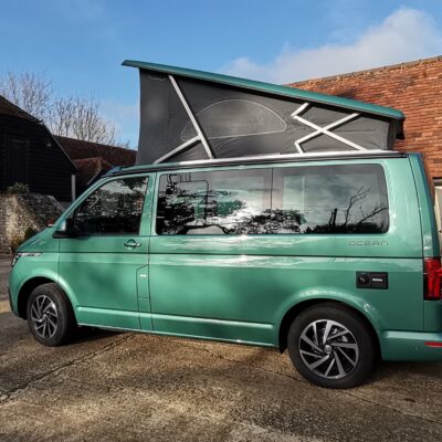 Low mileage VW California Ocean Bayleaf Green Oct 22