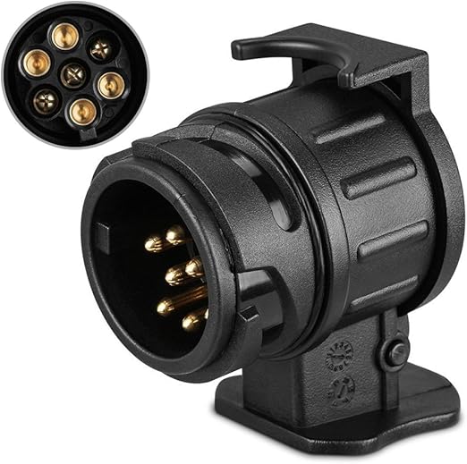 13 Pin to 7 Pin Towing Adaptor, Caravan Truck Tow Bar Trailer Plug Adapter 12V Waterproof Electric Adaptors Socket Converter Connector