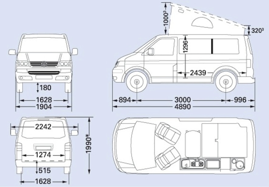 Vw transporter dimensions for ferry