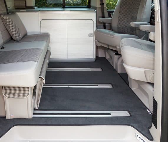 Brandrup Passenger Compartment Velour Carpet For VW California Ocean/SE T6/T5 – 2 Rail – Titanium Black