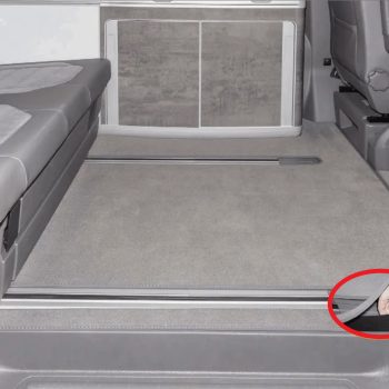 Brandrup Velour carpet for passenger compartment, VW T6/T5 California Ocean/SE “Palladium” - Two Rails
