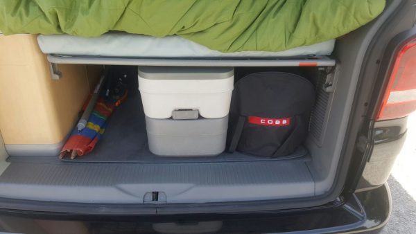 folding camper with toilet