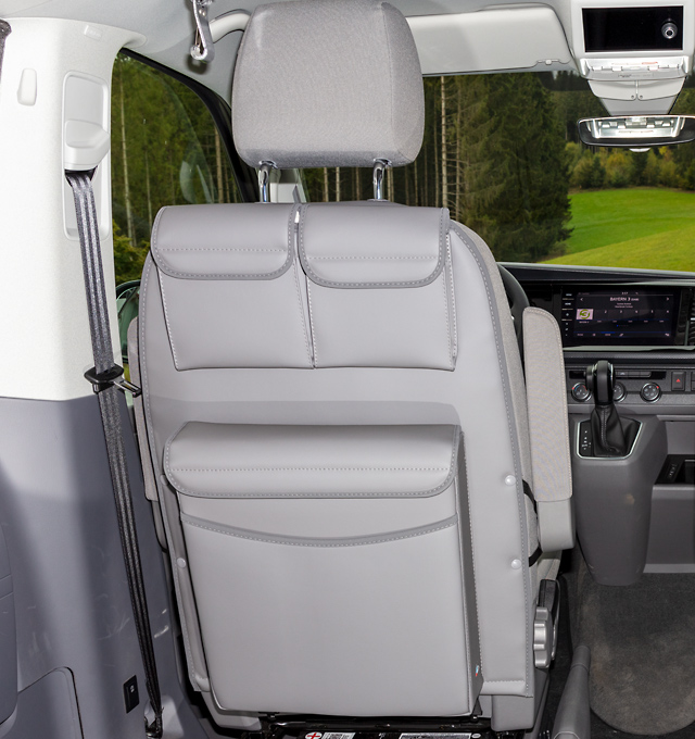 Brandrup UTILITY with MULTIBOX Maxi for cabin seats VW T6.1/T6/T5 California  Beach / Multivan, Leather Palladium - CampervanBits