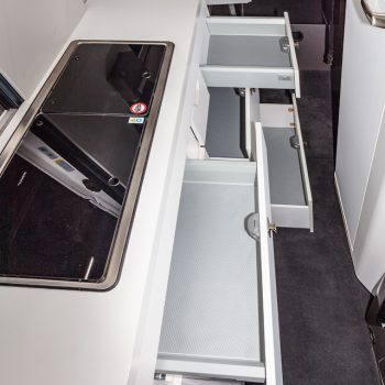 Brandrup Anti-slide inserts for the drawers of the kitchen unit of the VW Grand California 680