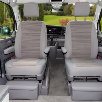 Brandrup Cabin Seats Second Skin Seat Covers VW T6/T6.1 California Coast/Beach- Mixed Dots/Palladium