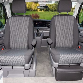 Brandrup Second Skin Full Seat Cover Set For VW T6.1/T6 California Ocean – Quadratic/Titanium Black
