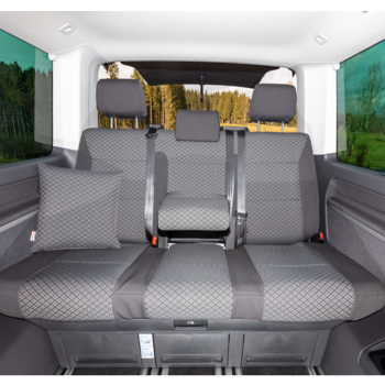 Brandrup Second Skin for VW T6.1 Multivan/California Beach 3-Seater Bench – Quadratic/Titanium Black