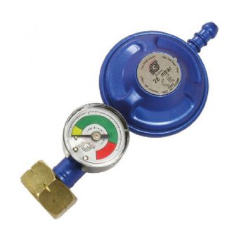 Butane Screw-on Regulator 28mbar with Level Gauge