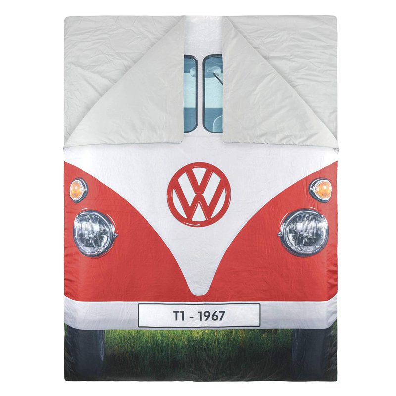 VW Campervan Reversible Double Sleeping Bag Blue/Red