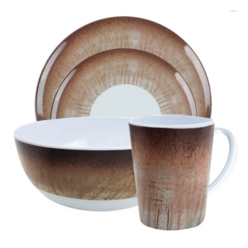 Leisurewize 16-Piece Melamine Dinner Set - Stone