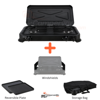 Mestic MGC-200 Double Gas Cooker with Electric Ignition - FULL BUNDLE DEAL