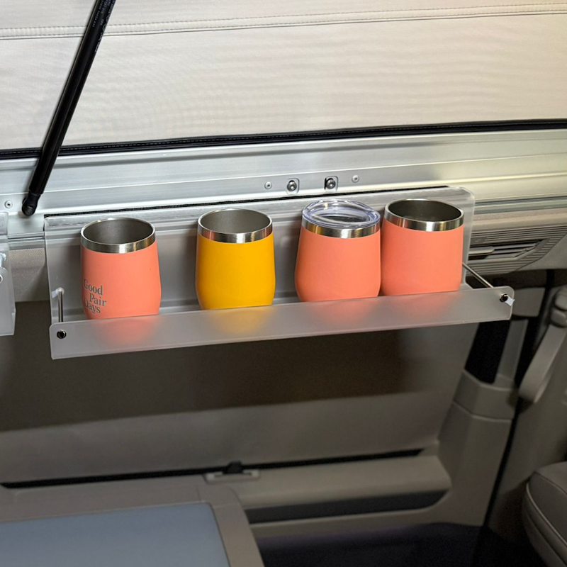 VW Multivan California (T7) Large Perspex Kitchen Shelf - Clear Frost