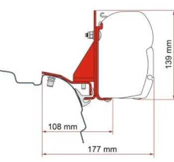 Fiamma Vw T5 T6 T6.1 Multirail - F43van and F45s awning brackets