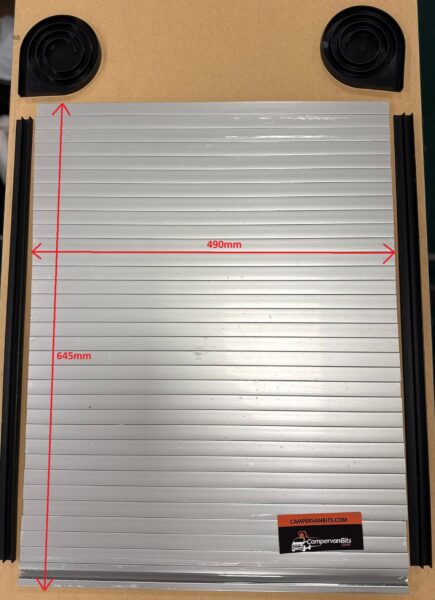 Tambour Door and Fitting Kit - 500mm x 600mm - Gloss Silver