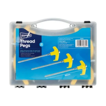 20Pc Screw in Threaded HD Ground Pegs 7.4x185mm