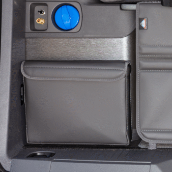 Brandrup Utility Storage Pocket/Shower Bag for the rear of the VW Multivan California (T7) - Leather Raven