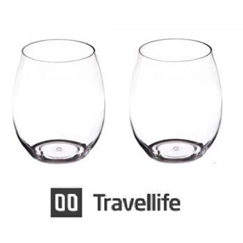 Travellife Feria Stackable Clear Plastic Camping Drinking Glass - Clear x 2