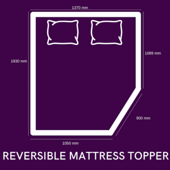 Zonesleep Caravan Reversible Bed Mattress Topper - 1370mm x 1930mm (Slight marks)